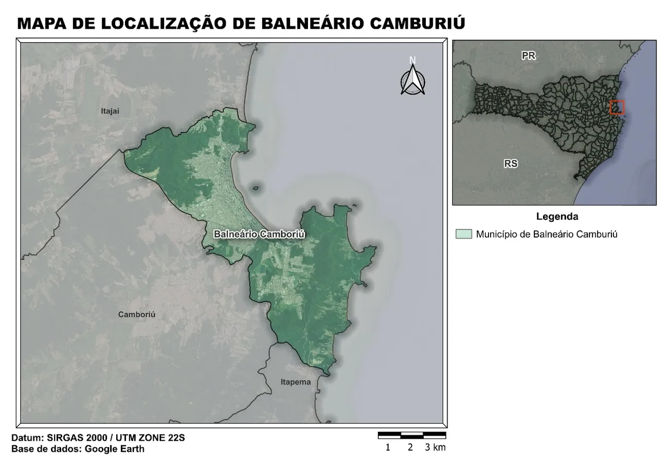 Mapa de localização de Balneário Camboriú