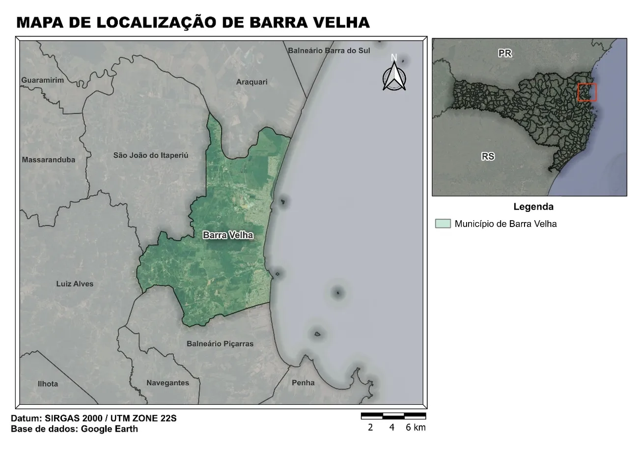 Mapa de localização de Barra Velha