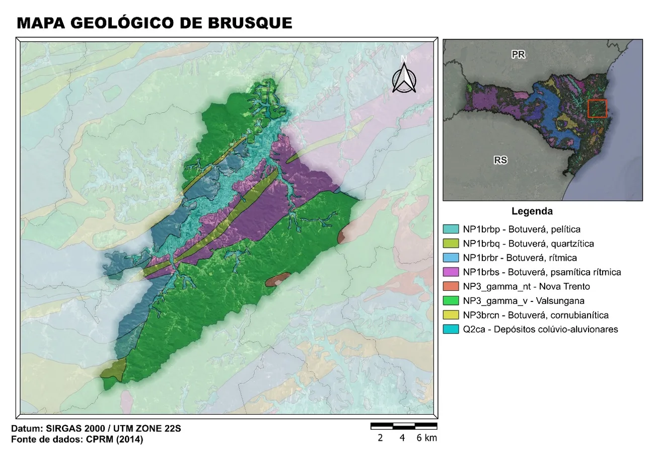 Mapa geológico de Brusque