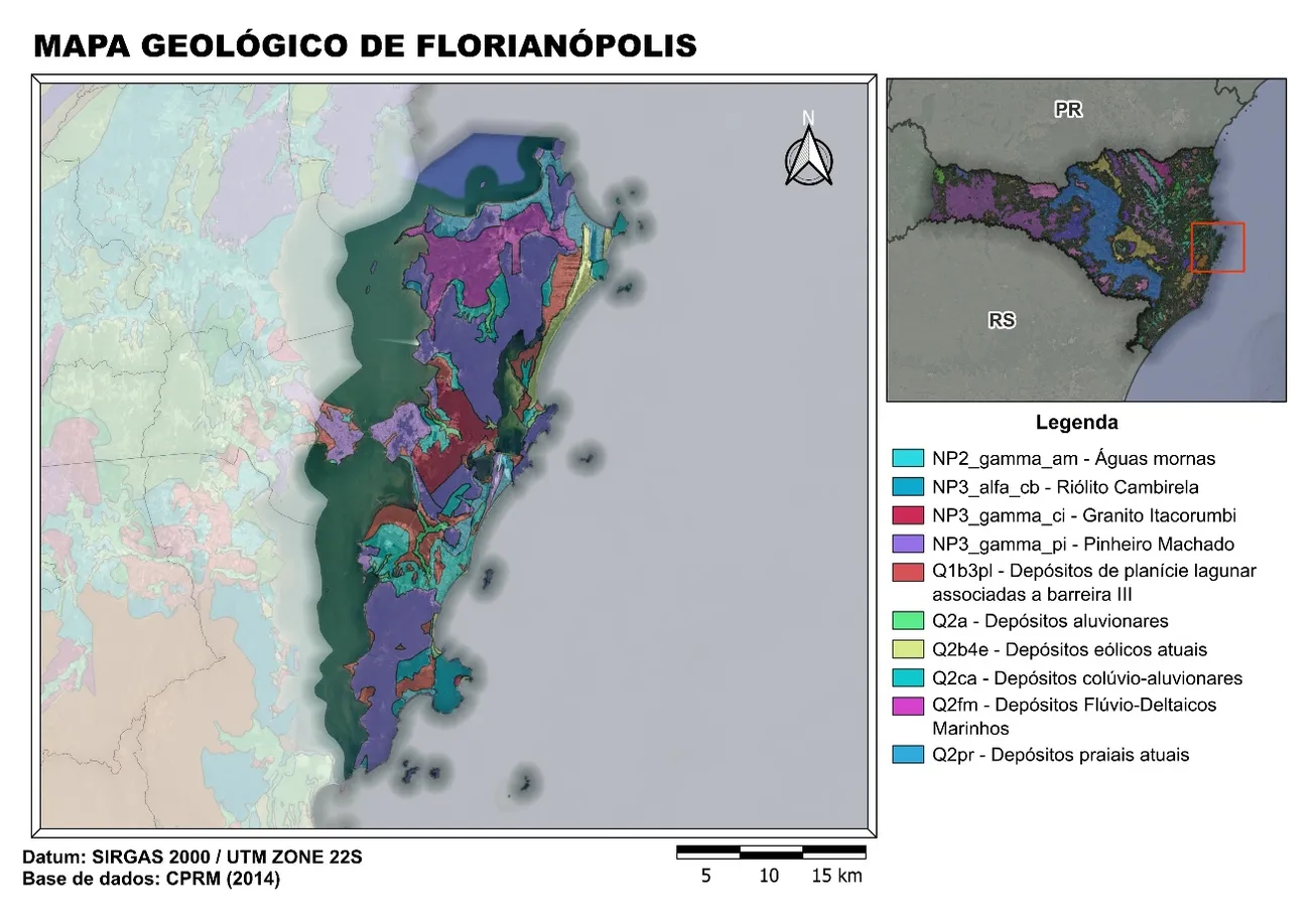 Mapa geológico de Florianópolis