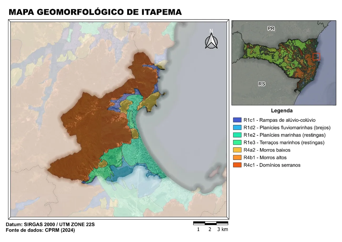 Mapa geomorfológico de Itapema